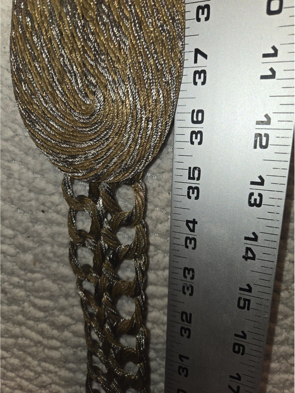 Greek Boho Belt Features Vintage Distinctively Woven Gold And Silver Tone Metal